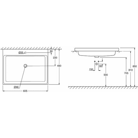 Grohe Cube Ceramic - Vasque à encastrer, 61x49 cm, PureGuard, blanc alpin 3947900H