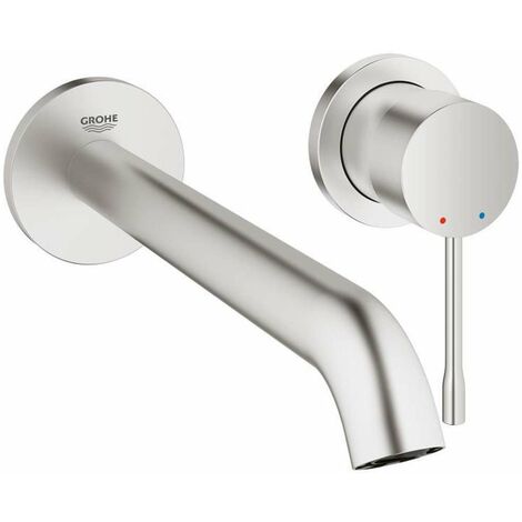 Grohe – Mitigeur de lavabo encastré 2 trous – Finition supersteel – Longueur du bec 230mm – Économie d'eau – 19967DC1