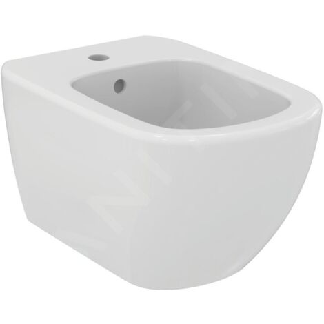 Ideal Standard – Bidet suspendu 360x530 mm en céramique sanitaire – Avec trop-plein et fixation cachée – Trou pour robinetterie – Blanc - T457001