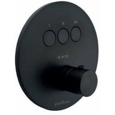 Paffoni Compact Box - Mitigeur thermostatique encastré, pour 3 sorties, noir mat CPT019NO