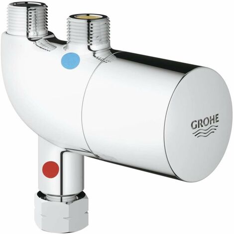 Grohe – Mitigeur thermostatique de douche avec protection thermique anti-brûlure – Réglage 15-43 °C – Finition chromée durable – Laiton