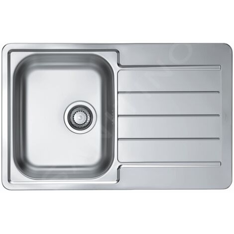 Évier 1 bac inox 79x50 cm avec trop-plein – Installation sur plan de travail 450 mm – Bonde 3 1/2'' – 1069147 – Alveus (1/3)