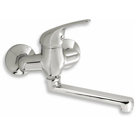 Mitigeur de lavabo chrome – Hauteur 155 mm – Bec pivotant – Montage mural – Cartouche céramique 35 mm – Novaservis