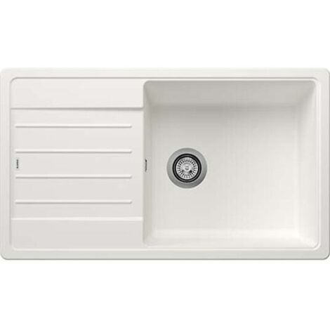 Blanco – Évier 1 bac Silgranit 860 x 500 mm – Cuve 450 x 430 x 190 mm – Bonde manuelle Ø 90 mm inox – Siphon inclus – Garantie 10 ans