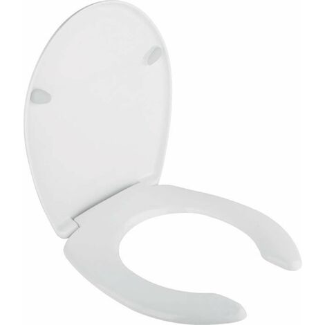 Sapho – Abattant WC pour PMR en duroplast blanc – Dimensions 373 x 449 mm – Écart réglable 12-19 cm – 1010