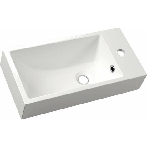 Sapho Small - Lavabo Ariana 500x100x250 mm, robinet à droite, blanc SM016
