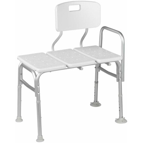 Banc de baignoire blanc – Accoudoir réglable gauche/droite – Aluminium et plastique – Dimensions 700x630x410mm – Charge max 500Kg – Ridder (1/6)