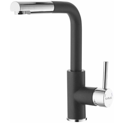 Alveus Siros - Mitigeur d'évier avec bec extractible, carbone / inox 1129048 (1/2)
