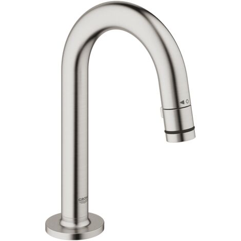 Grohe – Mitigeur de lavabo supersteel – Bec en C 113mm – Débit 6 l/min – Têtes céramiques – Mousseur start/stop – Raccord DN15 (1/5)