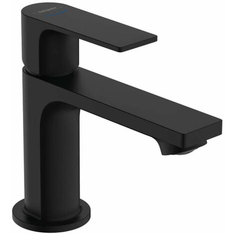 hansgrohe Rebris E Mitigeur de lavabo 80 pour lave-mains sans tirette ni vidage Noir mat