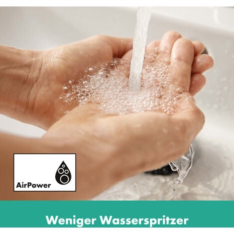 hansgrohe Rebris E Mitigeur de lavabo 80 pour lave-mains sans tirette ni vidage Noir mat