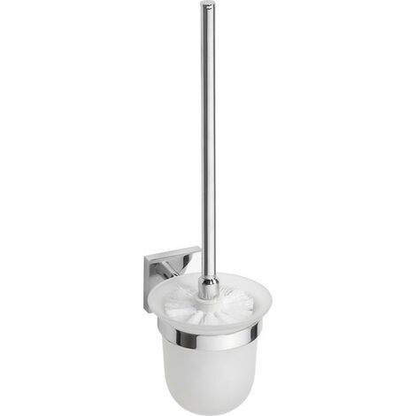 Sapho X-SQUARE - Balayette de toilette murale avec support, verre dépoli/chrome XQ301 (1/3)