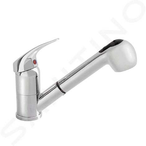 Alveus Robinetterie - Mitigeur d'évier Oaza, avec douchette extractible, chrome 1091078 (1/2)