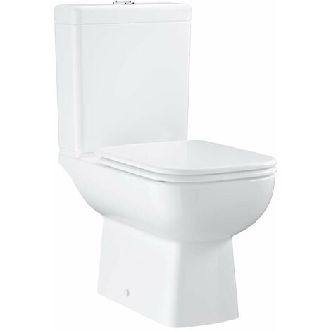 Grohe – WC à poser rimless avec réservoir mural et abattant SoftClose – Siphon universel horizontal/vertical – Volume de chasse 3/5 l – 39951000