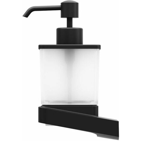 Distributeur de savon avec support, avec verre satiné, carré