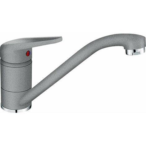 Franke – Mitigeur de cuisine pivotant 360° – à levier – finition pierre gris – flexibles 40 cm – pour usage professionnel (1/3)