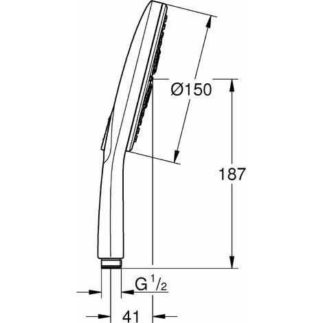 Grohe Rainshower SmartActive - Douche de tête 150, 3 jets, chrome 26553000