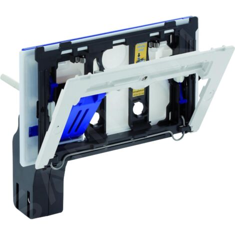 Geberit – Plaque de commande WC pour réservoir Sigma 12 cm – Orifices pour tablettes DuoFresh – Déclenchement frontal – Installation facile
