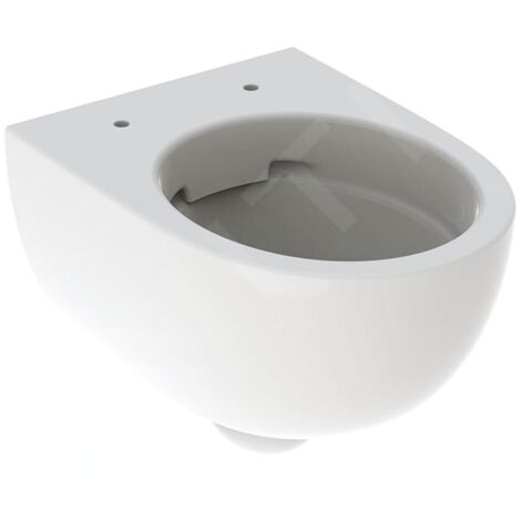 Geberit – Cuvette WC suspendu Rimfree 490x355 mm – Céramique sanitaire blanche – Installation par suspension – Fond creux pour réservoir encastré (1/4)