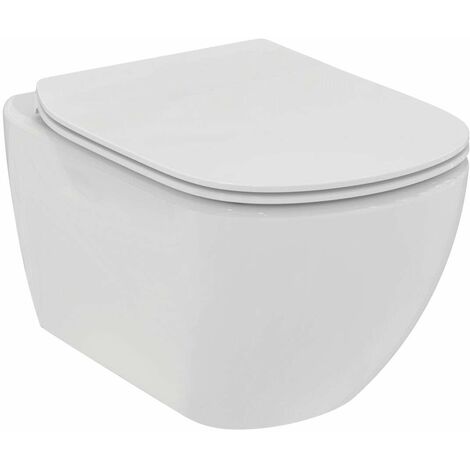 Geberit Duofix - Set de bâti-support, WC suspendu Rimless + abattant SoftClose Ideal Standard Tesi, plaque de déclenchement Sigma30 chrome mat/chrome 111.300.00.5 NE7