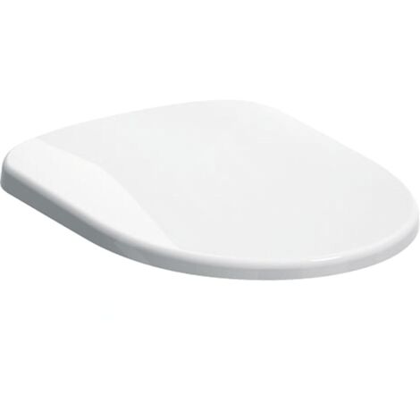 Geberit – Siège de toilette abattant adulte en duroplast blanc brillant – Fixation par le bas – Charnières en plastique – Dimensions 450x360x50mm