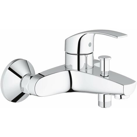 Grohe – Mitigeur de baignoire monocommande mural en laiton – Finition chrome – Débit 20 l/min – Inverseur automatique bain/douche – 33300002