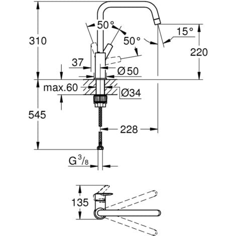 Grohe QuickFix Start - Mitigeur d'évier, chrome 30470000