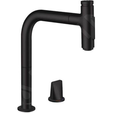 Robinet de cuisine encastré avec douchette HANSGROHE Metris Select M71 200 sBox 2 jets noir mat (1/5)