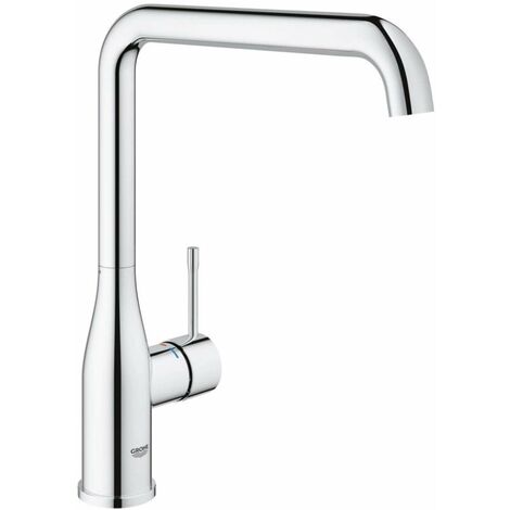 Grohe – Robinet de cuisine bec haut pivotant – Finition chrome StarLight – Technologie SilkMove – Installation monotrou rapide