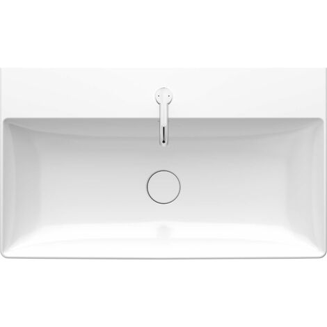 Duravit DuraSquare - Lavabo 80x47 cm, sans trop-plein, avec un trou pour robinet, DuraCeram, blanc 2353800041