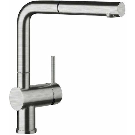 Blanco – Mitigeur de cuisine inox brossé – Bec haut orientable 140° avec douchette amovible – Régulateur de jet anti-calcaire – Débit 10,5L/mn