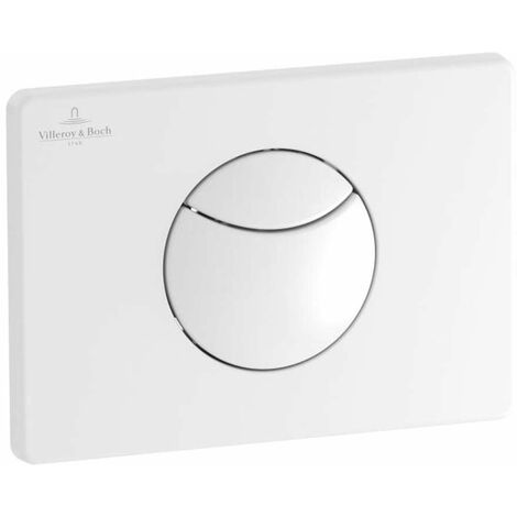 Villeroy & Boch – Plaque de déclenchement WC E100 blanc brillant – Compatible ViConnect – Largeur 205mm, hauteur 145mm – 92248568