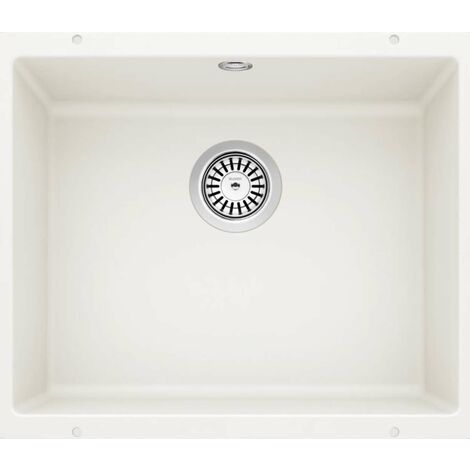Blanco – Évier en silgranit 1 bac 53x46 cm – Montage sous plan – Couleur blanche – Profondeur 190 mm – SKU 523076 (1/5)