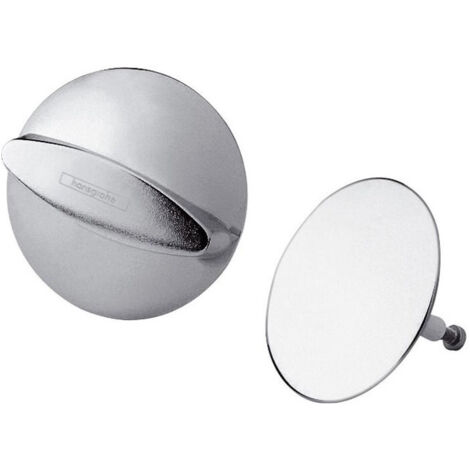 Hansgrohe – Ensemble de finition pour drain baignoire – Finition chromée – Poignée tournante et bouchon de sécurité – Compatible avec corps principaux