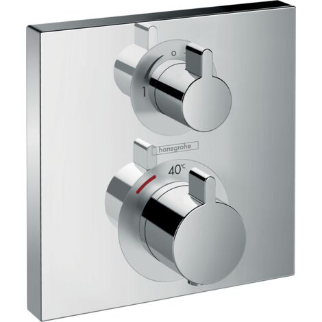 Hansgrohe – Mitigeur thermostatique de douche 15714000 – Finition chrome – 2 sorties – Débit 29 l/min à 3 bars – Installation encastrée