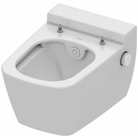 Tece TECEone - WC suspendu avec douchette de bidet, Rimless, blanc 9700200