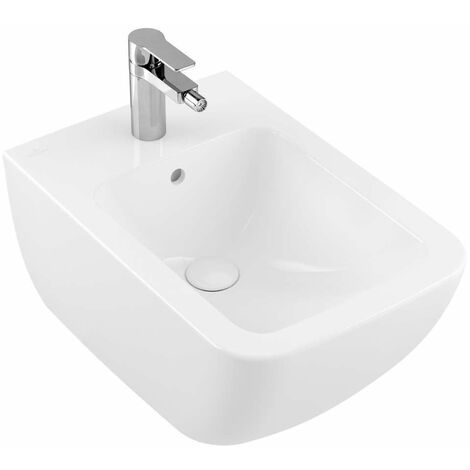 Villeroy & Boch Venticello - Bidet suspendu, avec un trou de robinetterie, CeramicPlus, blanc alpin 441100R1 (1/5)