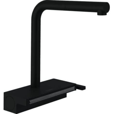Hansgrohe M81 - Mitigeur d'évier Aquno Select 250 avec bec extractible, 2 jets, noir mat 73836670 (1/10)