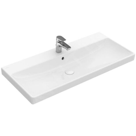 Villeroy & Boch Avento - Meuble lavabo 80x47 cm, avec trop-plein, trou de robinetterie, CeramicPlus, blanc alpin 415680R1