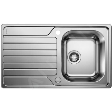 Blanco Dinas 45 - Évier, 860x500 mm, avec commande de vidage, inox brossé 523378 (1/3)