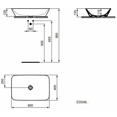 Ideal Standard Connect Air Vasque Poser X X Cm Blanc E