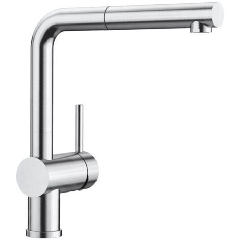 Blanco Linus S - Mitigeur d'évier avec bec extractible, acier 526242