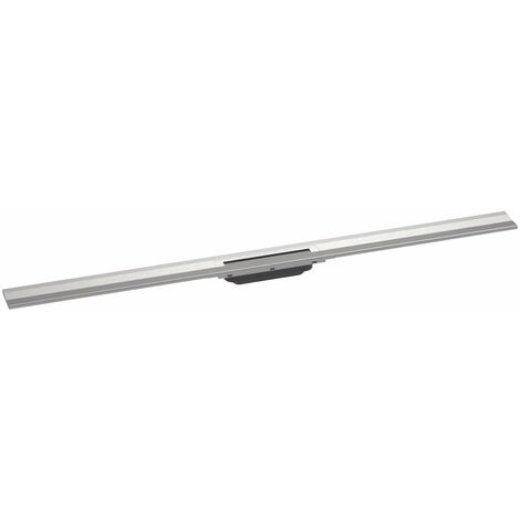 Hansgrohe RainDrain Flex - Caniveau de douche linéaire avec grille en inox 1200, installation contre le mur, découpable, inox brossé 56054800 (1/5)