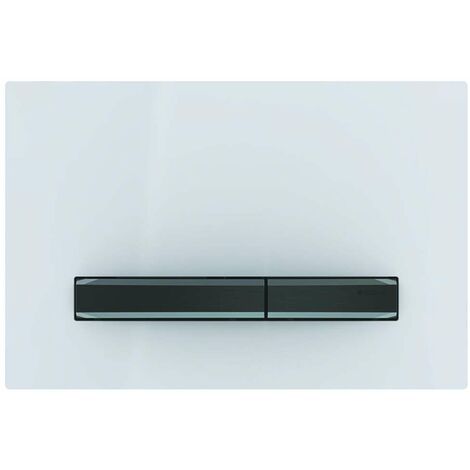 Geberit Sigma50 - Plaque de déclenchement 2 touches, blanc / chromé noir 115.671.11.2