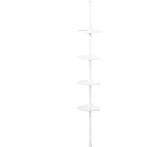 Compactor Free - Barre d'angle de douche, tablettes modulables, acier laqué / plastique, blanc RAN2765 (1/5)