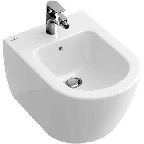 Villeroy & Boch Subway 2.0 - Bidet suspendu avec trop-plein, 375x565 mm, avec CeramicPlus, blanc alpin 540000R1 (1/2)