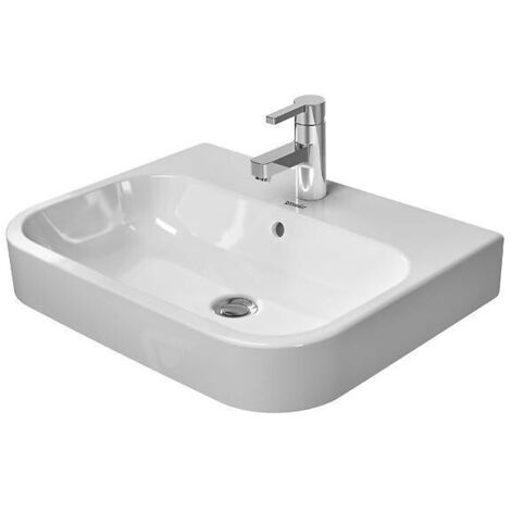 Duravit Happy D.2 - Vasque, 60x46 cm, avec un trou pour robinetterie, avec WonderGliss, blanc alpin 23156000001 (1/5)