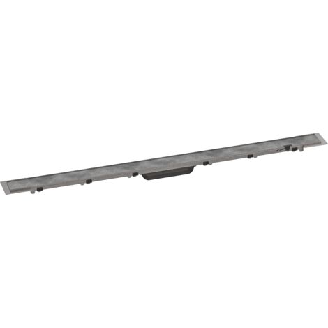 Hansgrohe – Caniveau de douche RainDrain Rock 1100mm – Acier inox 304 – Capacité d'évacuation 60 l/min – Installation sans cadre