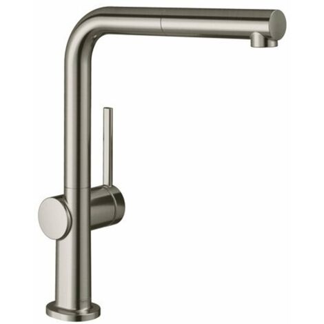 Hansgrohe – Mitigeur de cuisine avec douchette extractible – Bec en L orientable 360° – Débit 7 l/min sous 3 bars – SBox pour rangement flexible (1/10)
