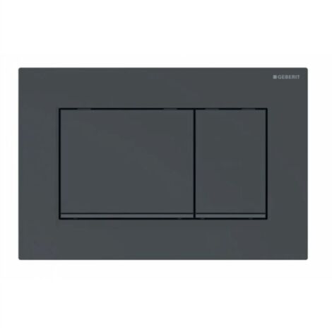 Geberit – Plaque de commande WC noire Sigma30 – Déclenchement double touche – Plastique durable – Design moderne et élégant
